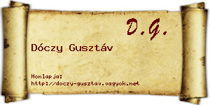 Dóczy Gusztáv névjegykártya